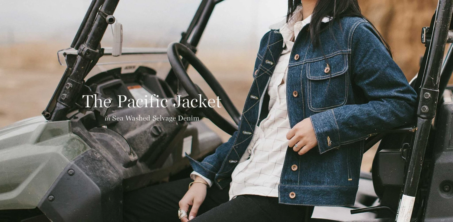 None The Pacific Jacket In Sea Washed Selvage Denim - Image 9