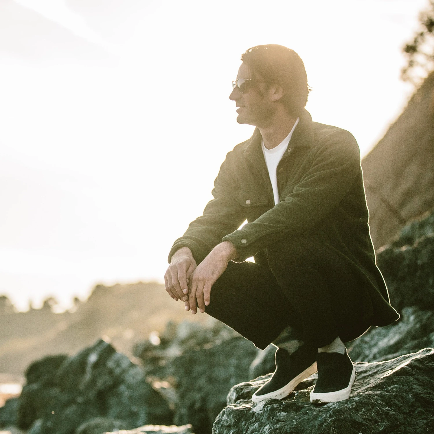 None The Big Sur Jacket In Heather Olive Polartec - Image 6