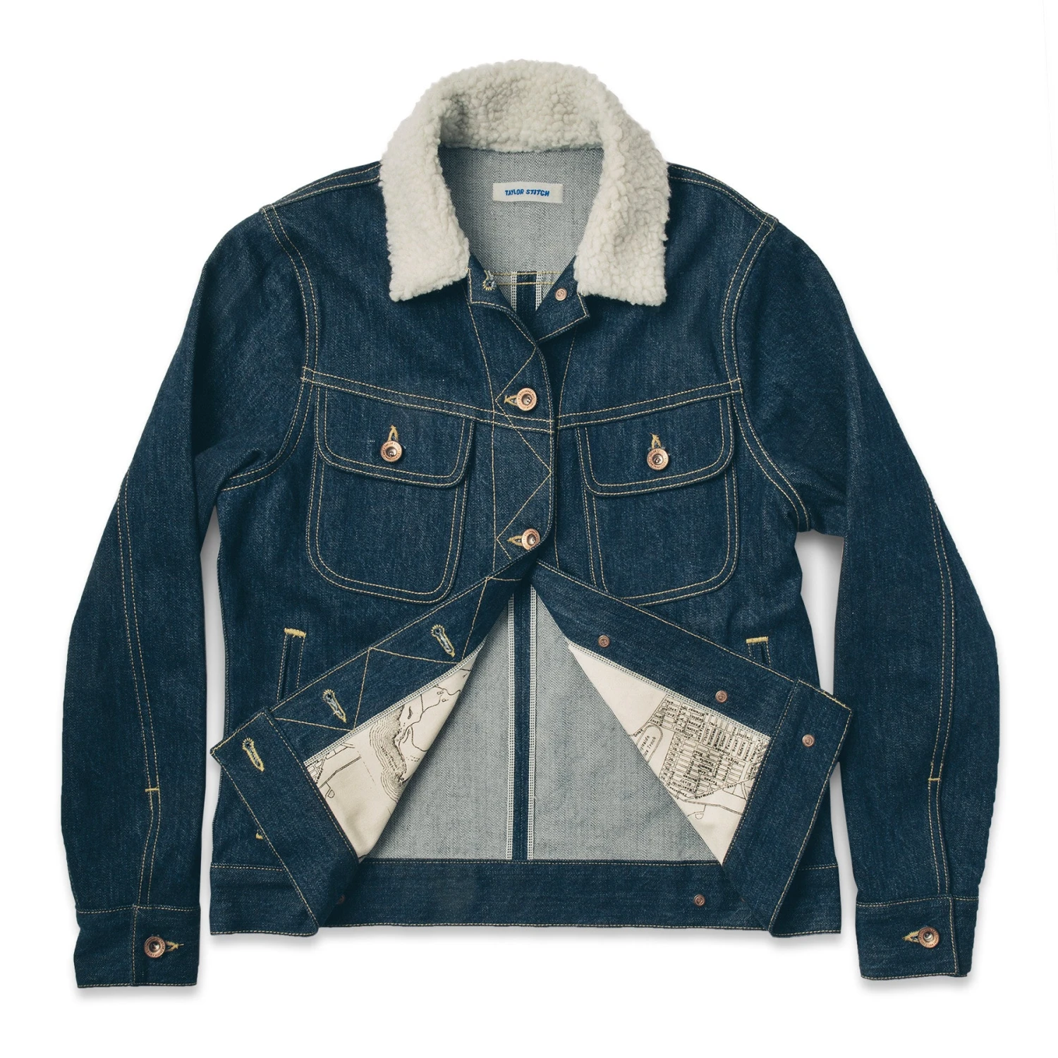 None The Pacific Jacket In Sea Washed Selvage Denim - Image 8