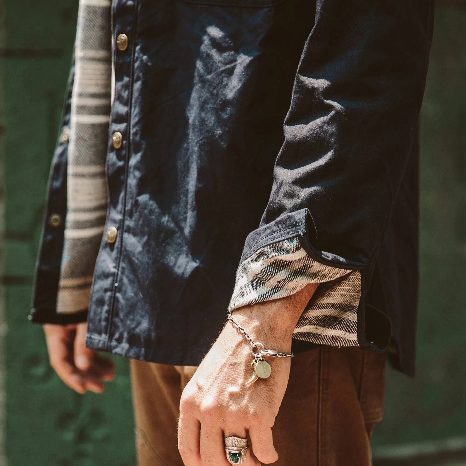 The Chore Jacket In Navy Dry Wax Canvas - Image 5