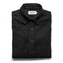 The Mechanic Shirt In Black Reverse Sateen