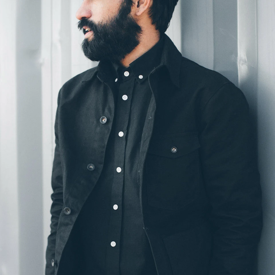 None The Project Jacket In Black Water Repellent Canvas - Image 5