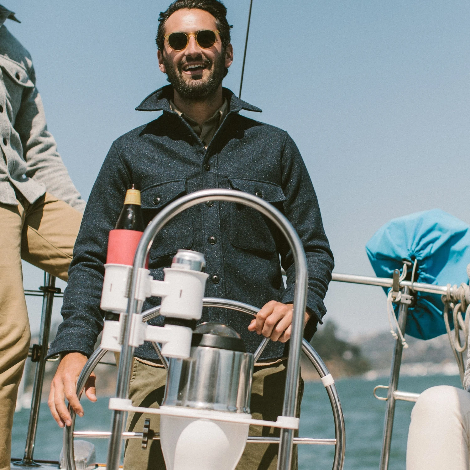 None The Maritime Shirt Jacket In Navy Donegal Lambswool - Image 6