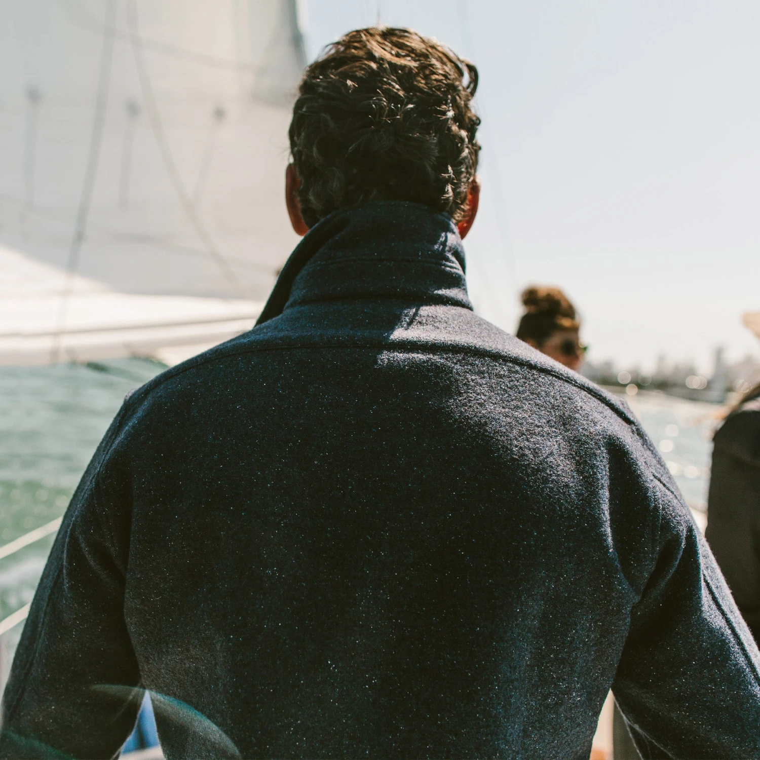 None The Maritime Shirt Jacket In Navy Donegal Lambswool - Image 8