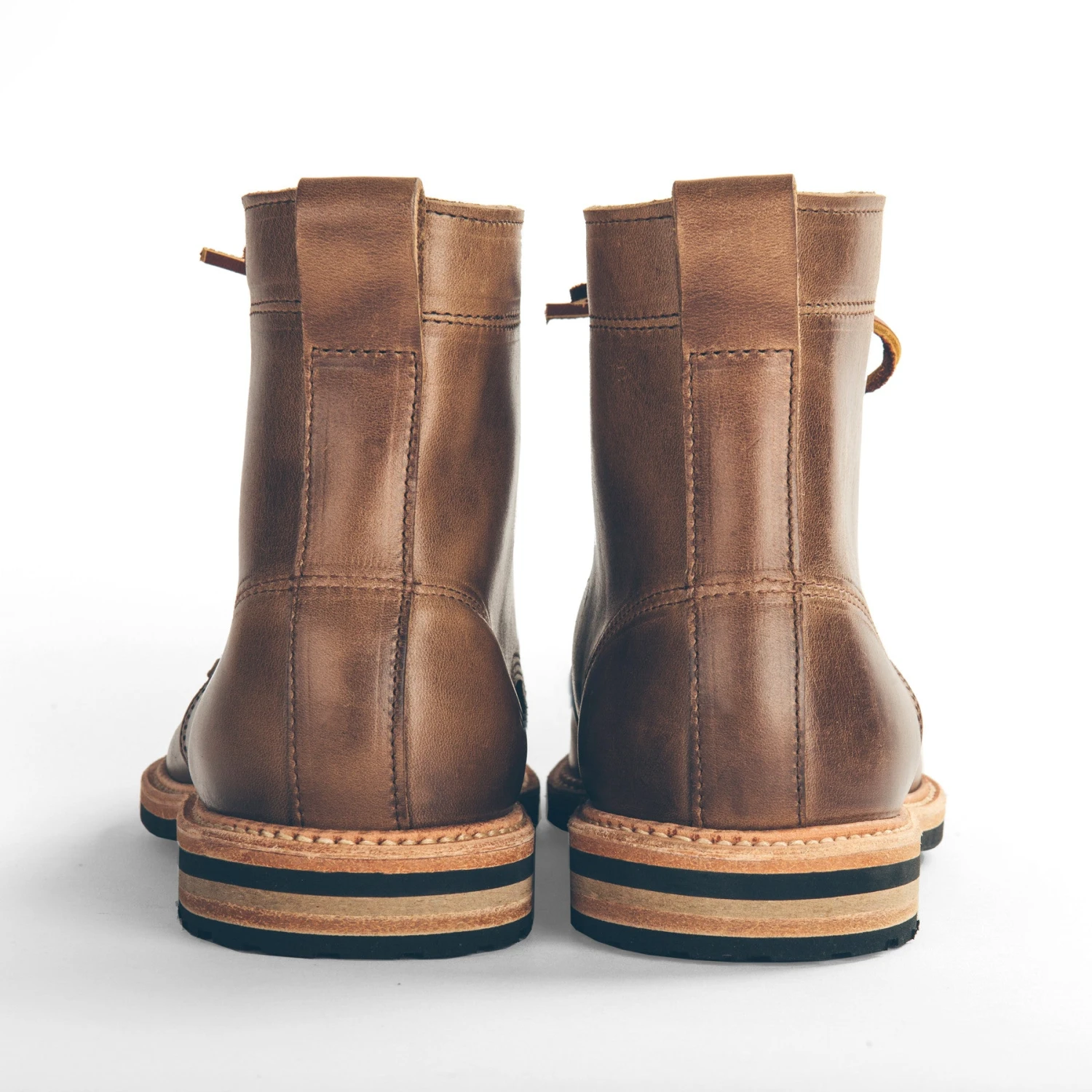 None The Plain Toe Moto Boot In Natural Chromexcel - Image 3