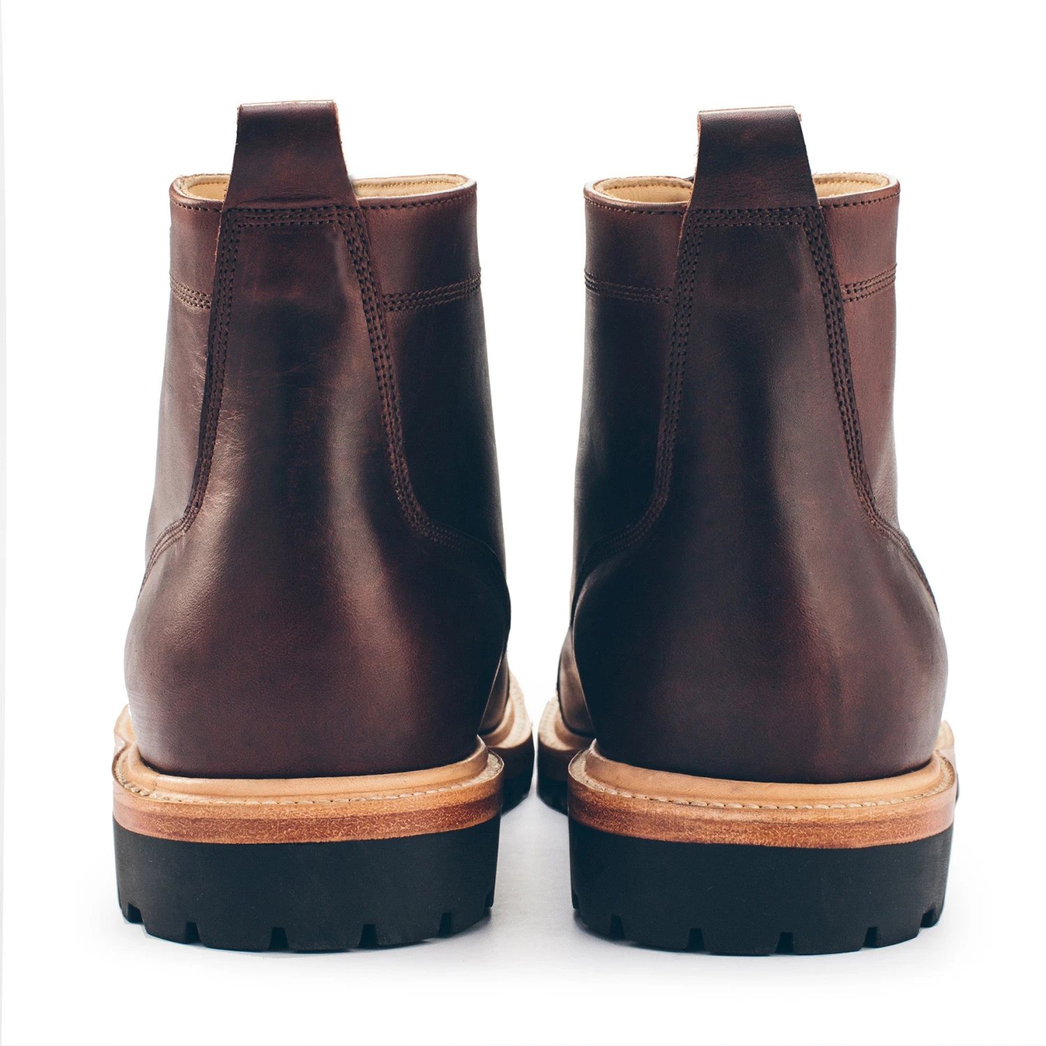 None The Cap Toe Moto Boot In Brown Steerhide - Image 7