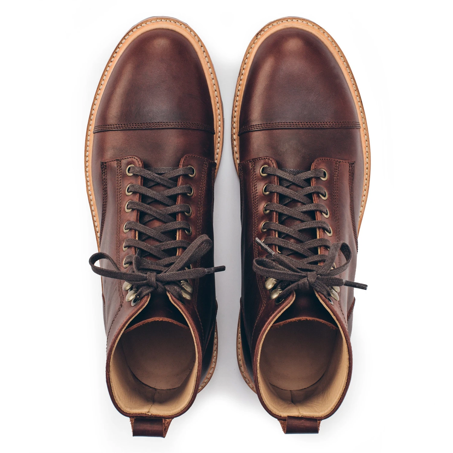 None The Cap Toe Moto Boot In Brown Steerhide - Image 8