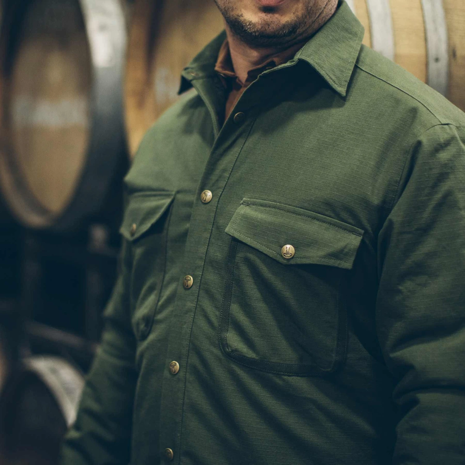 None The Chore Jacket In Army Ripstop Canvas - Image 3