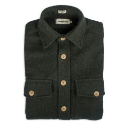 None The Maritime Shirt Jacket In Moss Donegal Wool