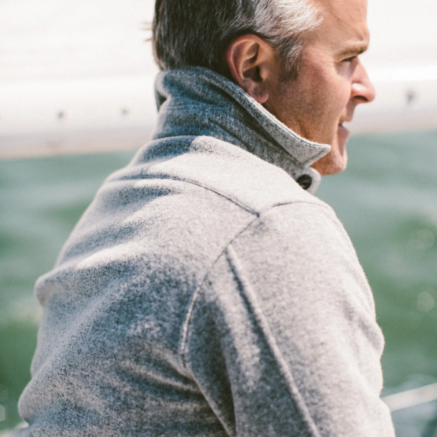 None The Maritime Shirt Jacket In Ash Donegal Lambswool - Image 6