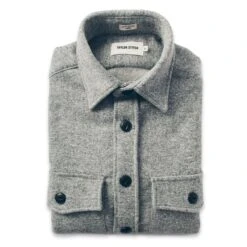 None The Maritime Shirt Jacket In Ash Donegal Lambswool