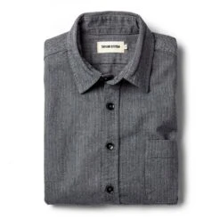 The Mechanic Shirt In Slate Herringbone