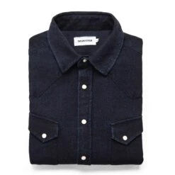 The Western Shirt In Indigo Crepe
