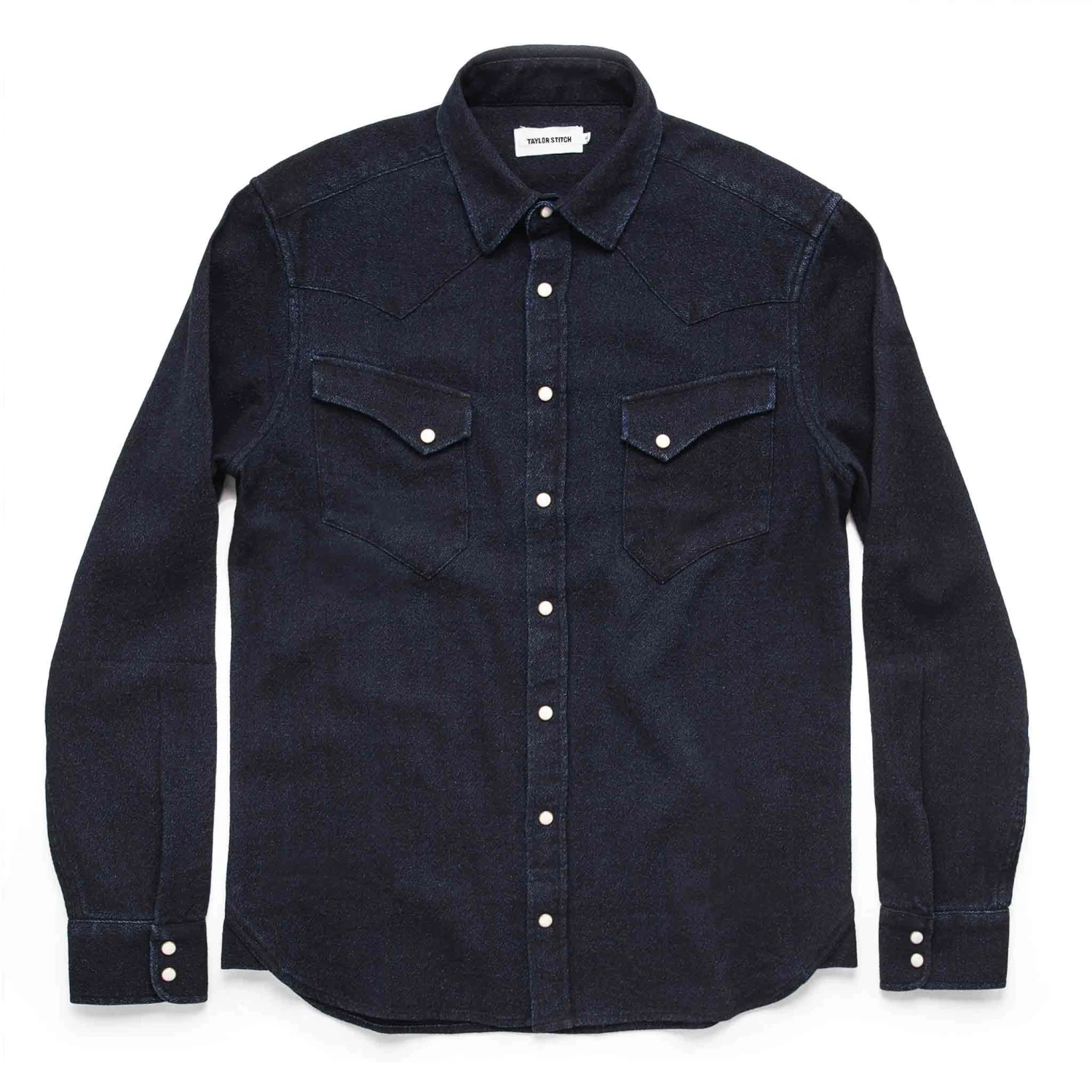 The Western Shirt In Indigo Crepe - Image 12