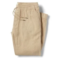 The Apres Pant In Khaki Double Cloth