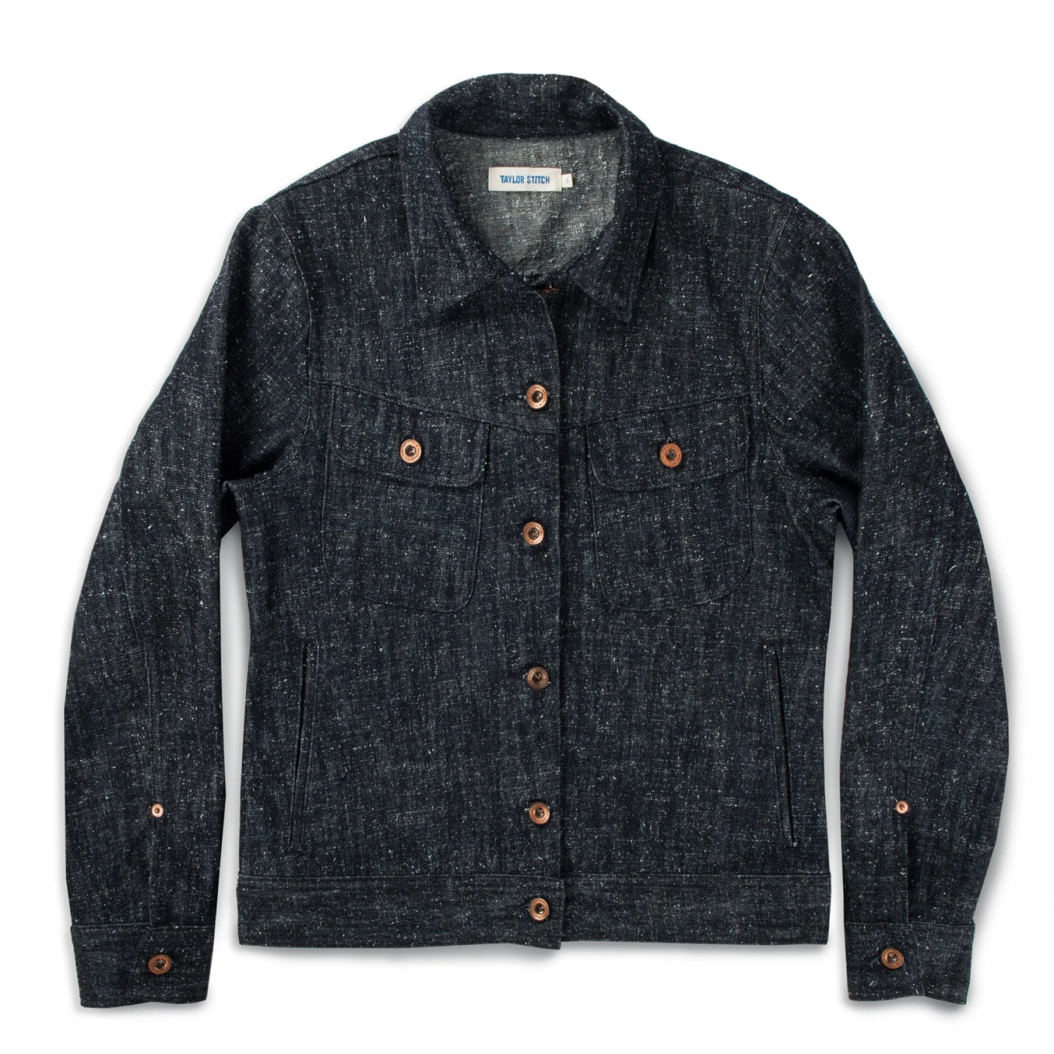 None The Pacific Jacket In Indigo Silk Denim