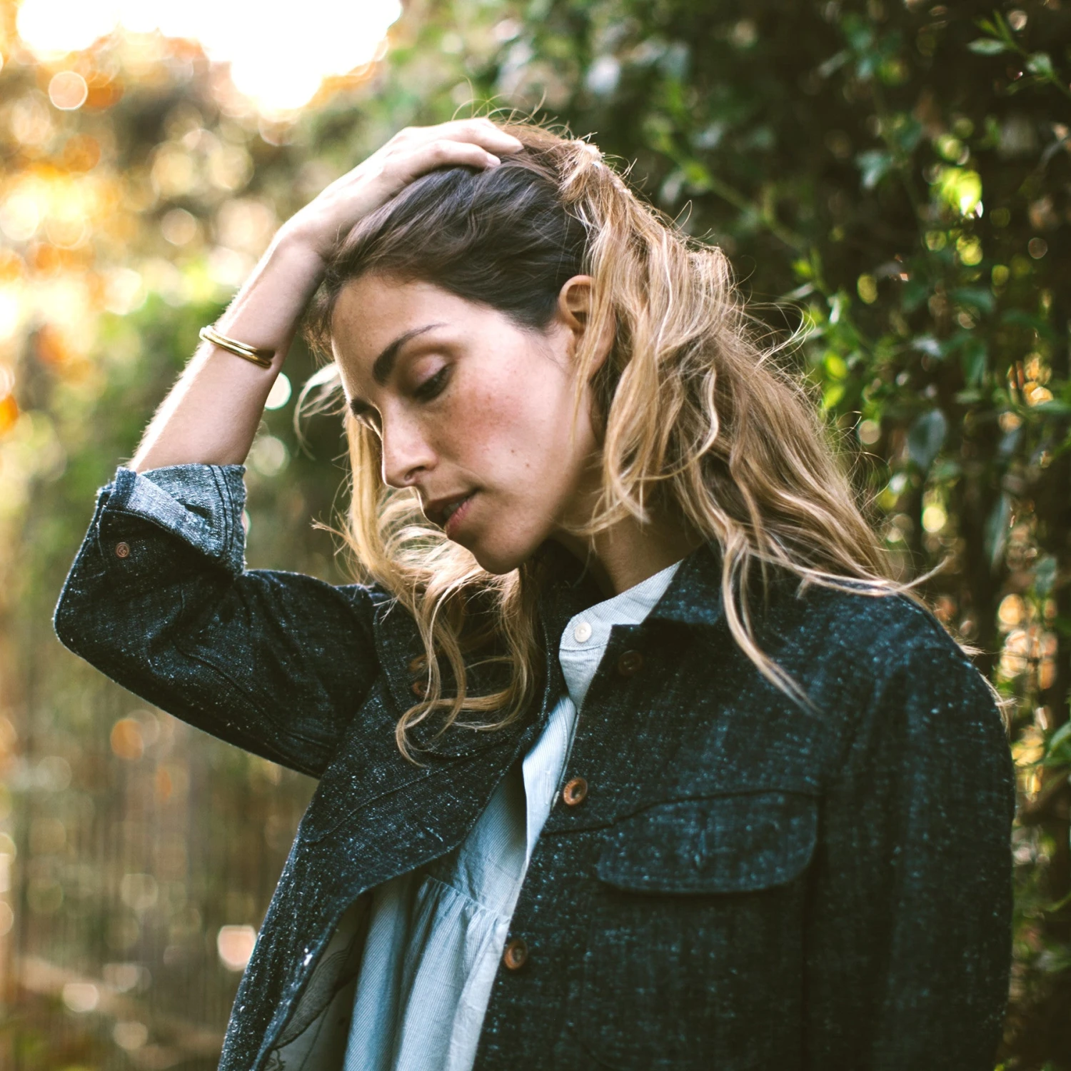 None The Pacific Jacket In Indigo Silk Denim - Image 2