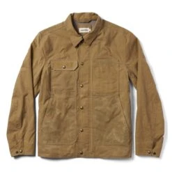 The Lined Longshore Jacket In Harvest Tan Waxed Canvas
