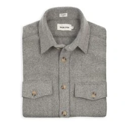 None The Maritime Shirt Jacket In Ash Melton Wool