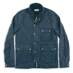 None The Rover Jacket In Navy Waxed Cotton