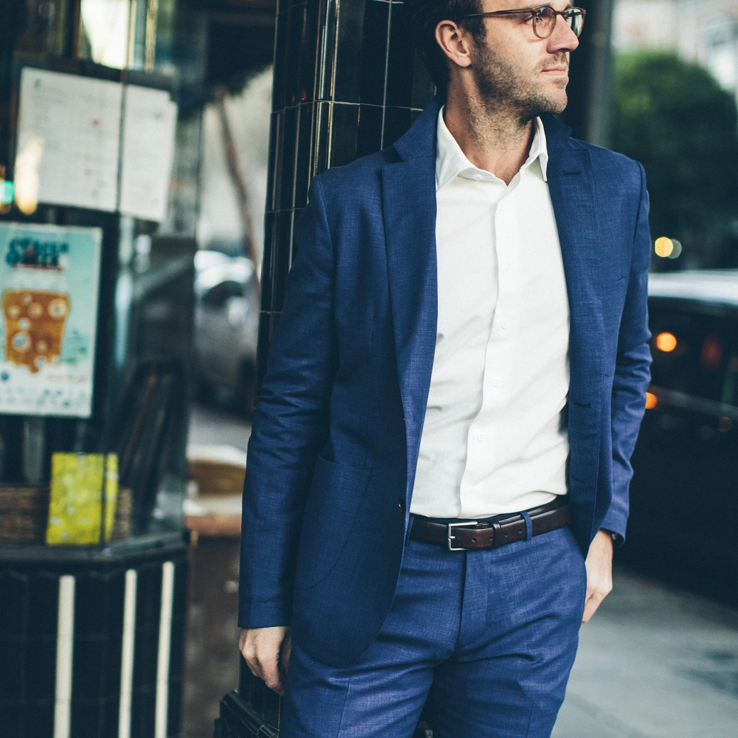 None The Telegraph Jacket In Cobalt - Image 7