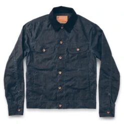 None The Long Haul Jacket In Navy Waxed Canvas