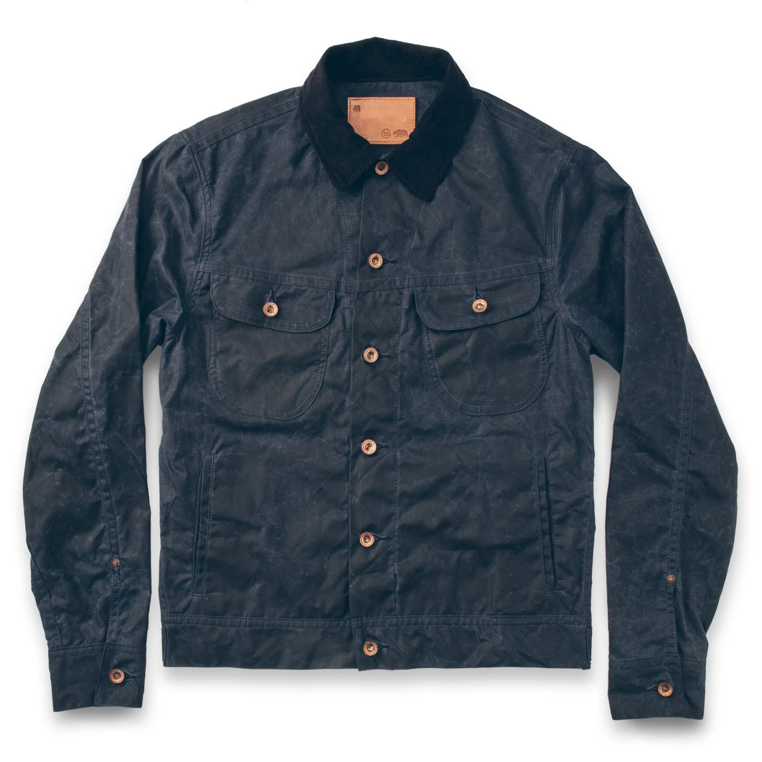 None The Long Haul Jacket In Navy Waxed Canvas