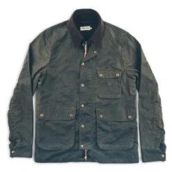 None The Rover Jacket In Dark Olive Beeswaxed Canvas