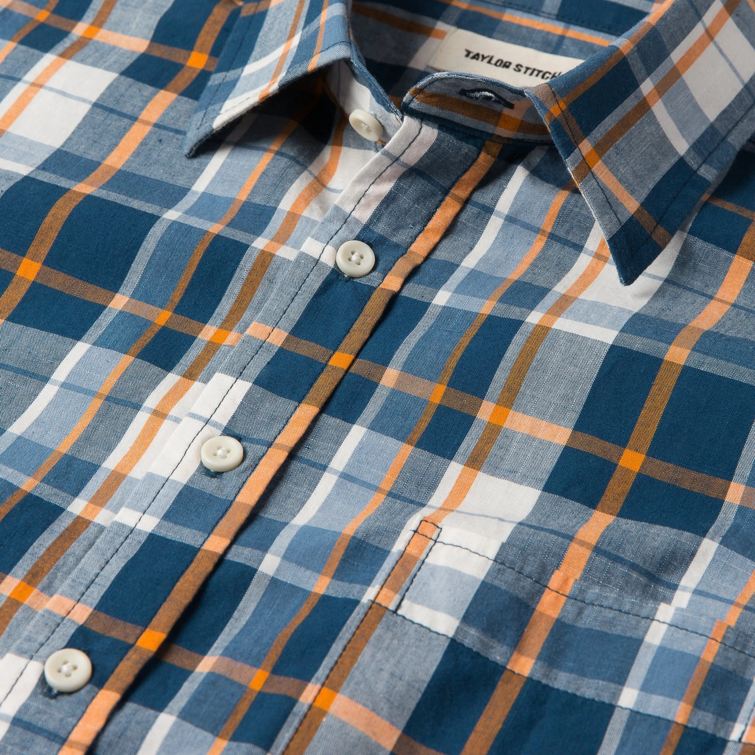 The Short Sleeve California In Blue Madras - Image 6