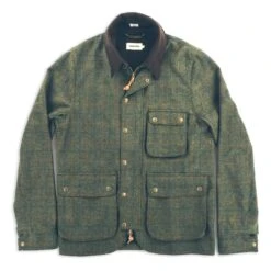 None The Rover Jacket In Olive Plaid Waxed Wool