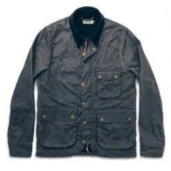 None The Rover Jacket In Slate Waxed Canvas