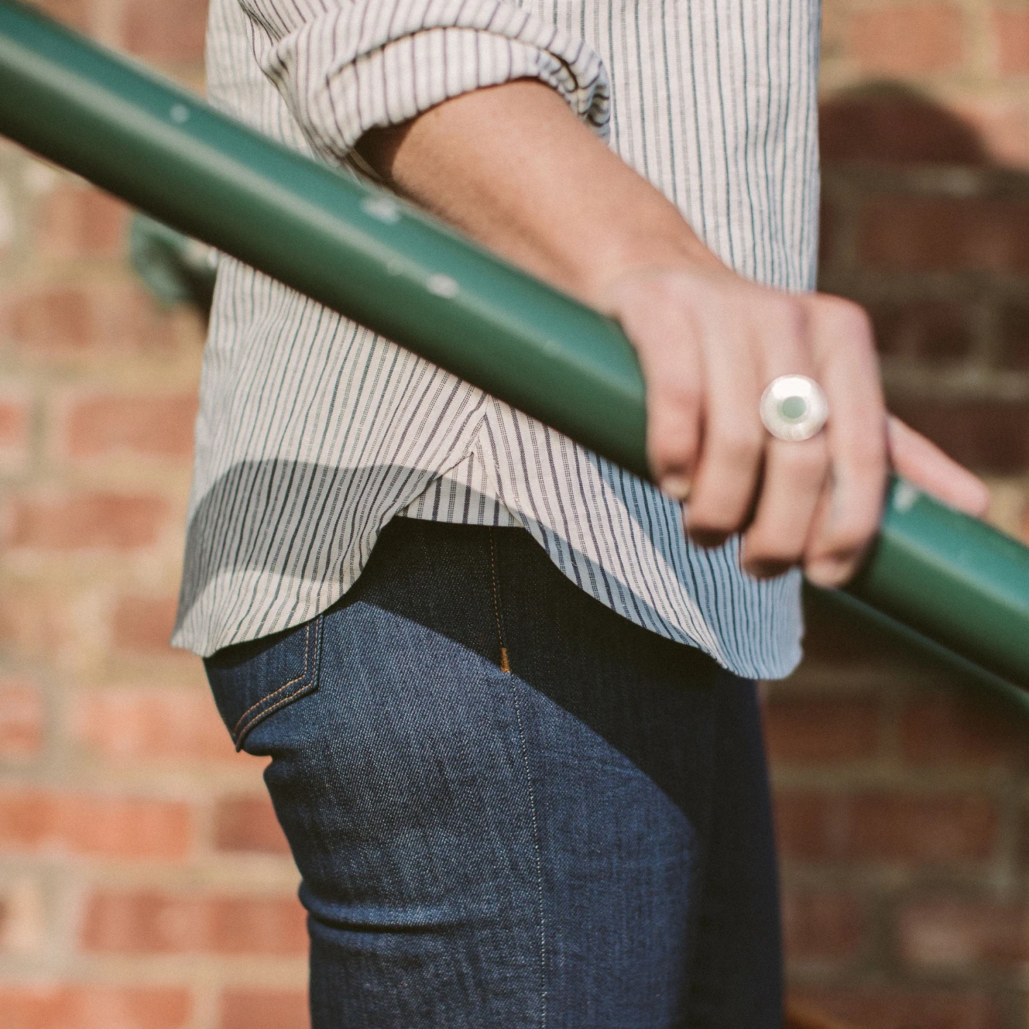 None The Edie Popover In French Ticking Stripe - Image 4