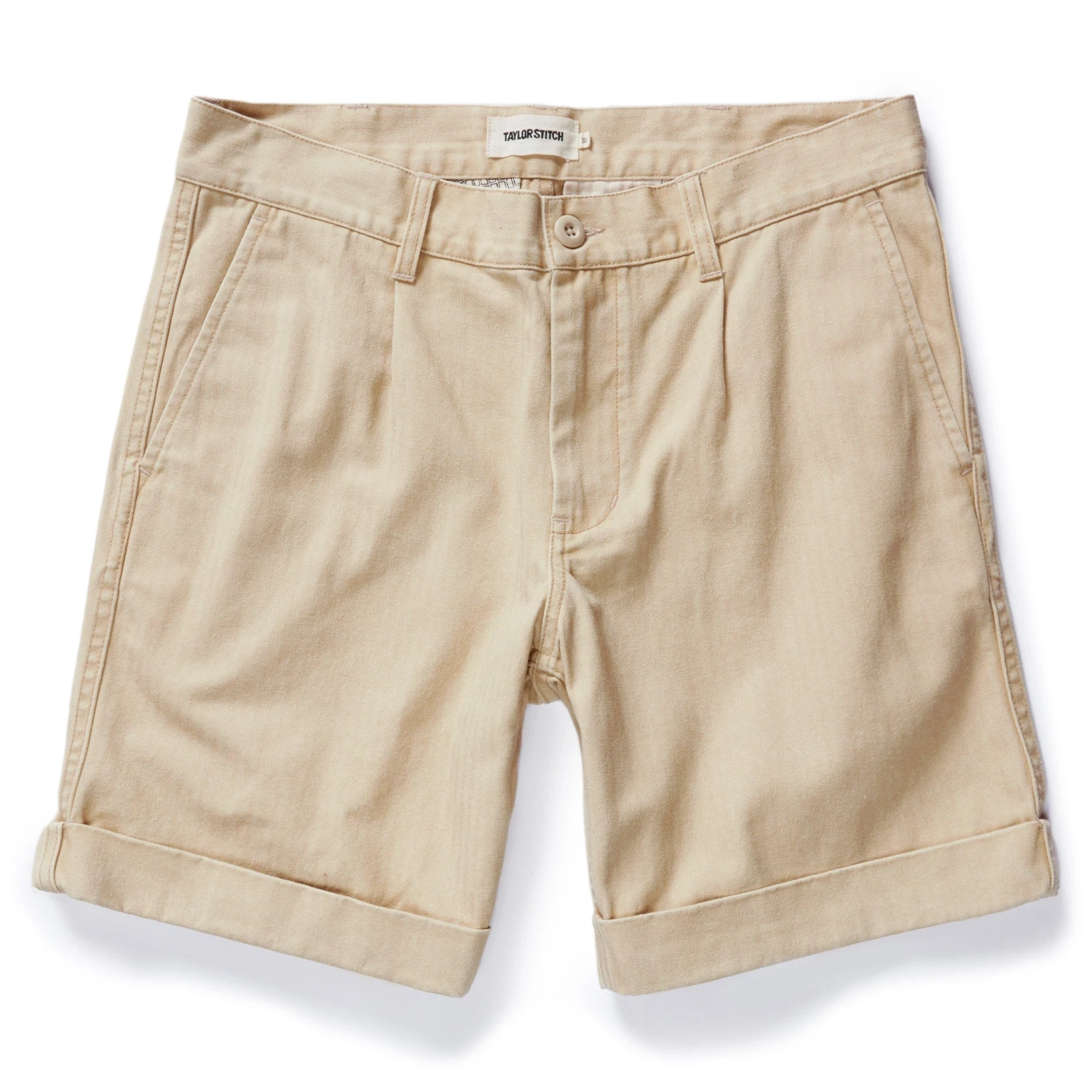 The Matlow Short In Dune Washed Herringbone