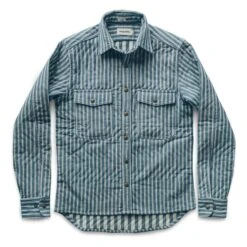 None The Chore Jacket In Striped Chambray