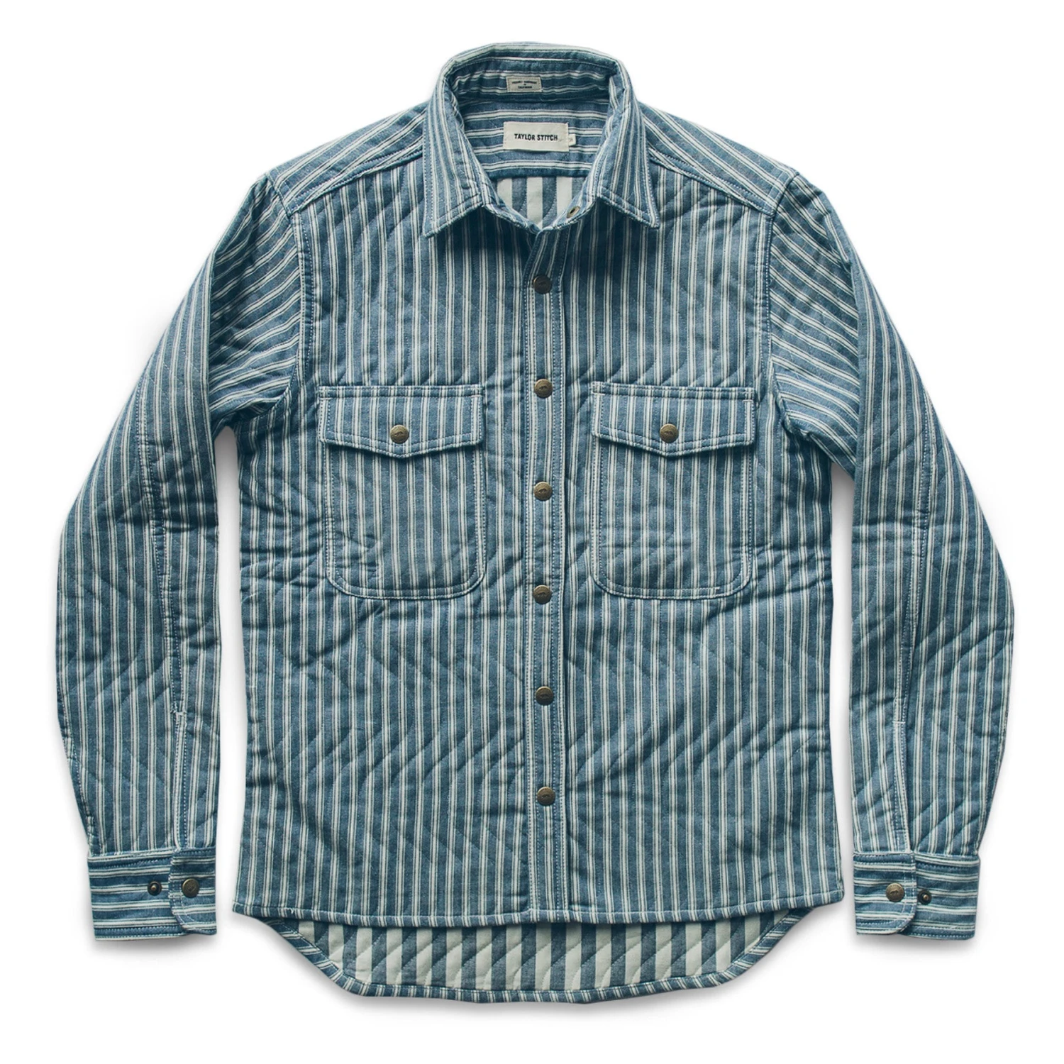 None The Chore Jacket In Striped Chambray