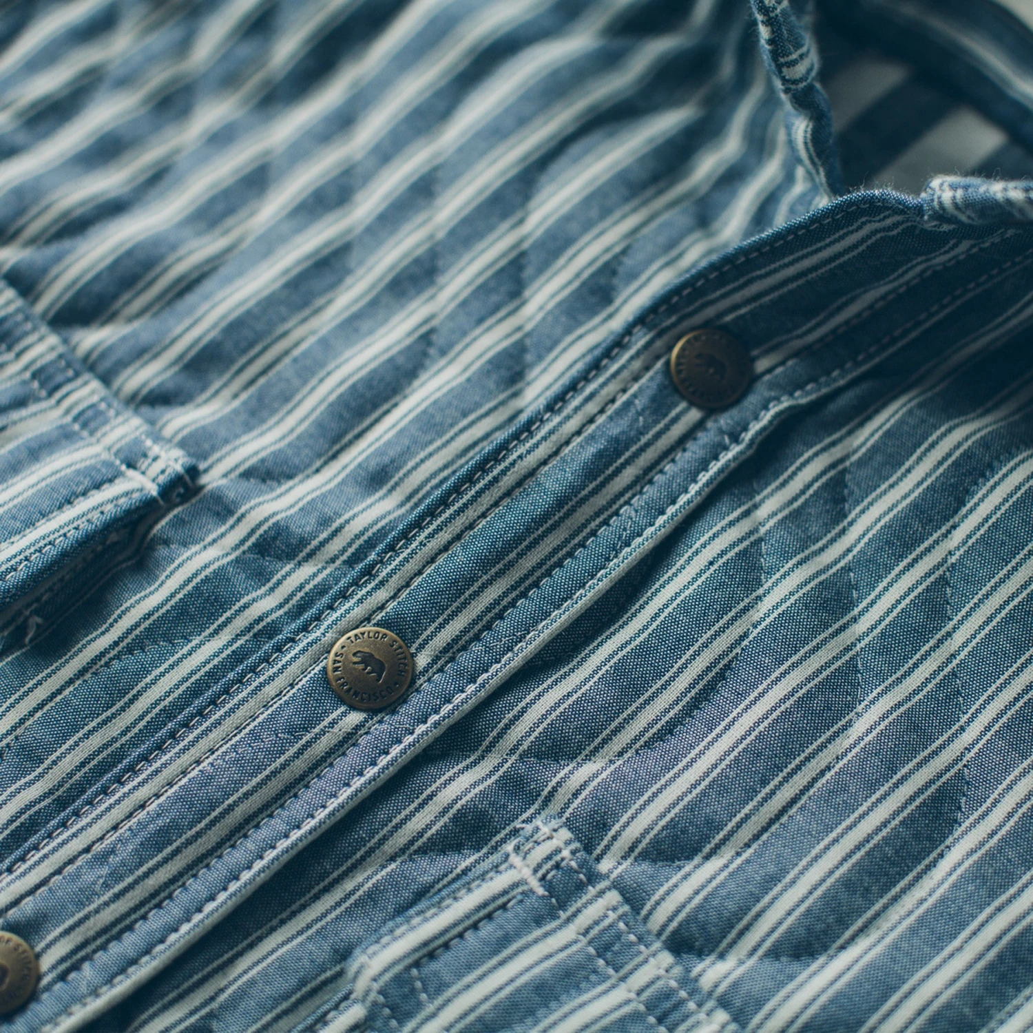 None The Chore Jacket In Striped Chambray - Image 8