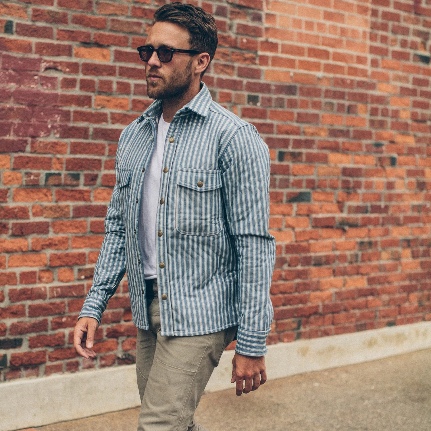 None The Chore Jacket In Striped Chambray - Image 2