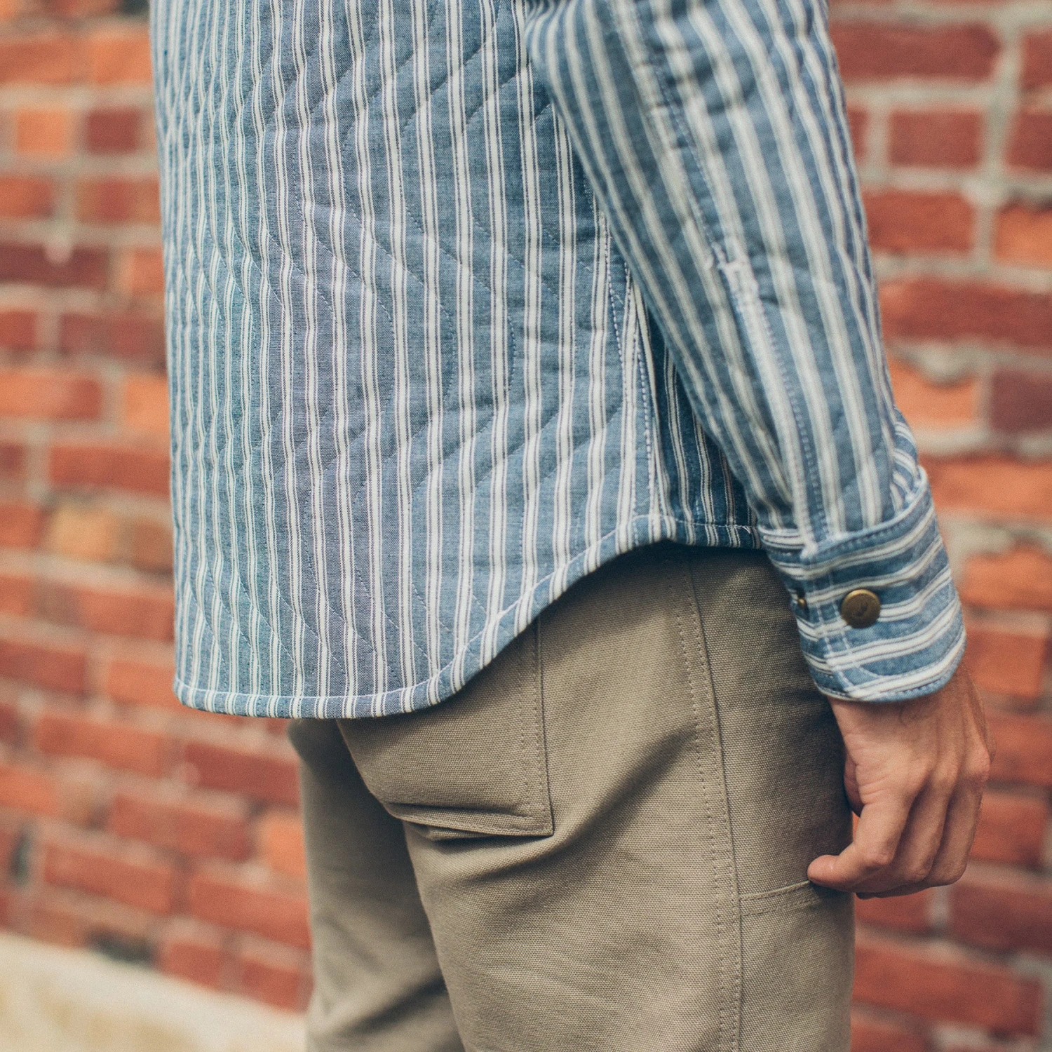 None The Chore Jacket In Striped Chambray - Image 5