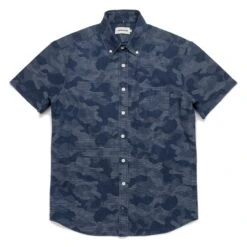 The Short Sleeve Jack In Indigo Jacquard Camo