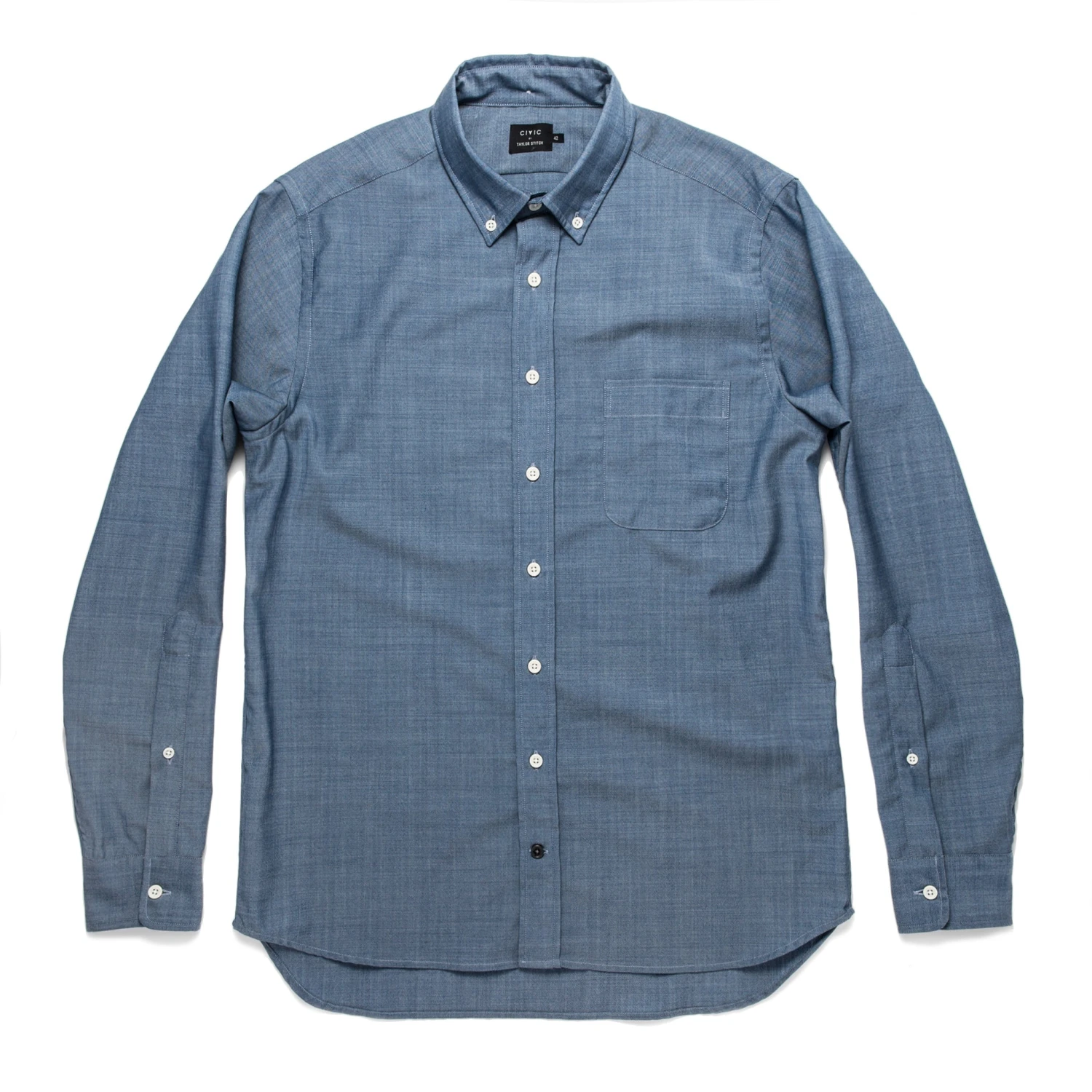 None The Merino Jack In Sky Blue Chambray - Image 9