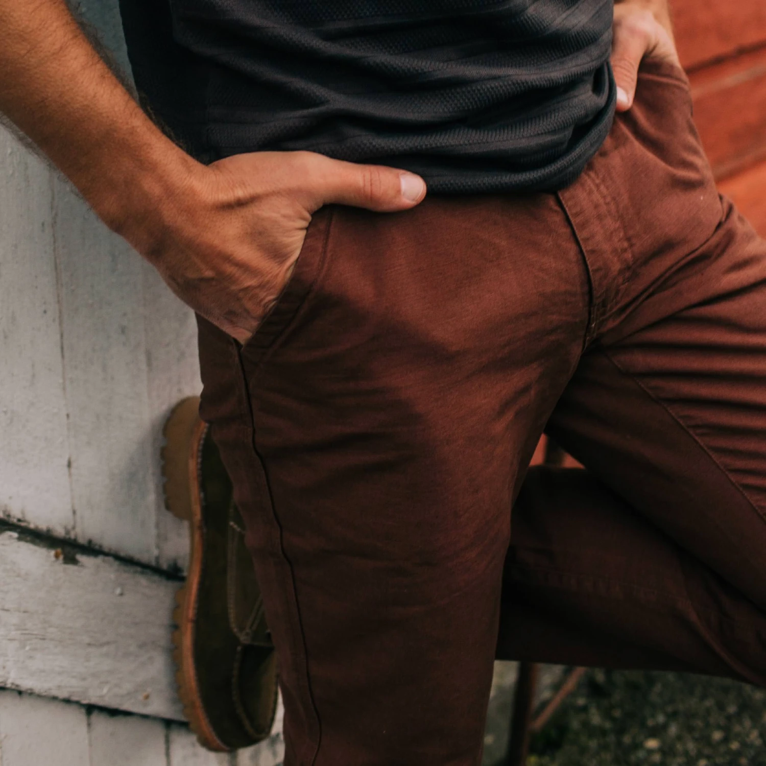 The Morse Pant In Russet Slub - Image 3