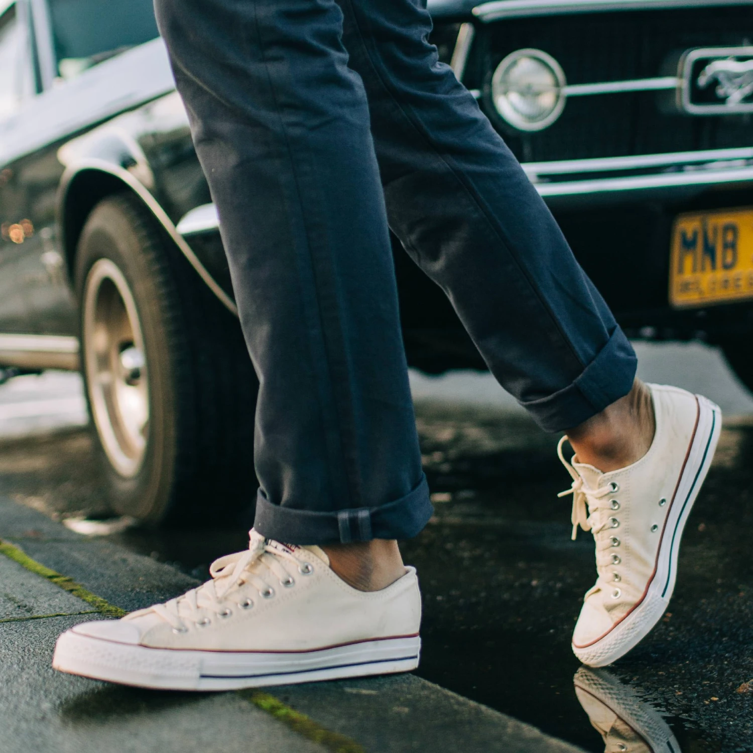 The Slim Foundation Pant In Organic Dark Navy - Image 4