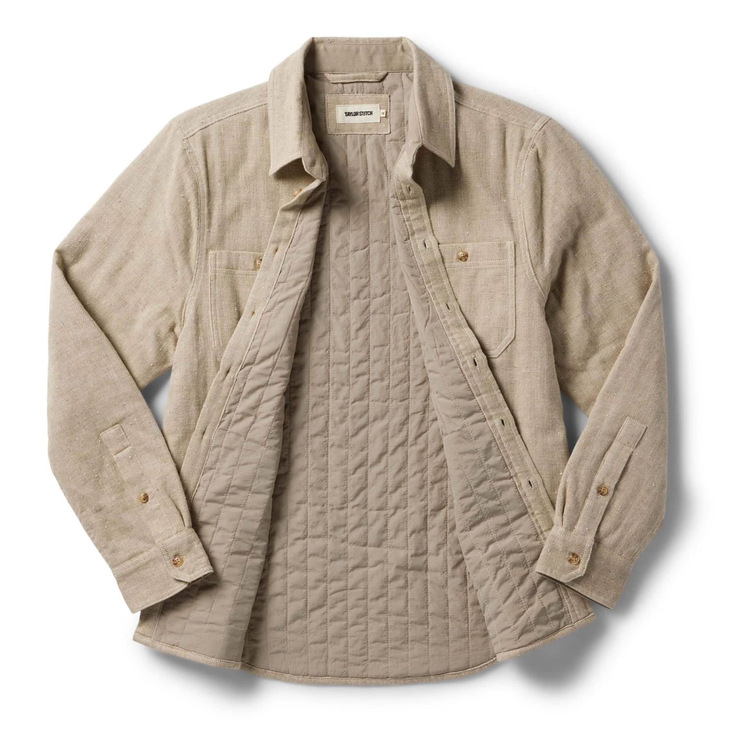 The Lined Utility Shirt In Oat Donegal - Image 7