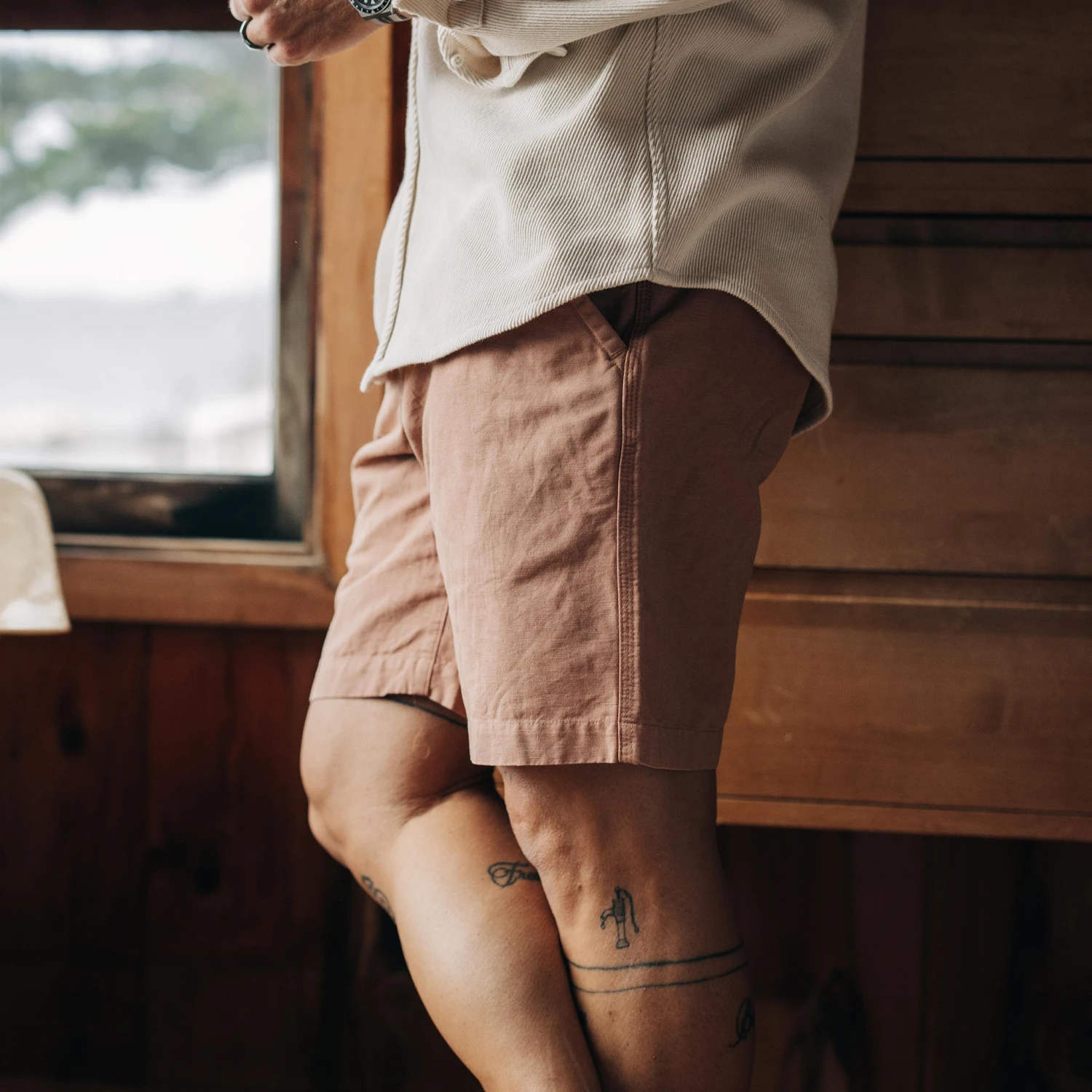 The Morse Short In Dried Acorn Slub - Image 4