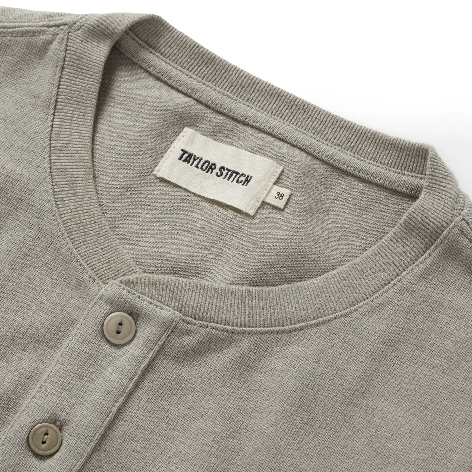 The Short Sleeve Heavy Bag Henley In Fog - Image 5