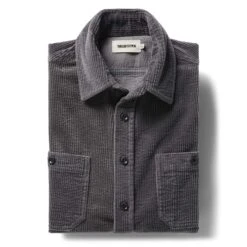 The Utility Shirt In Dark Charcoal Crepe Cord