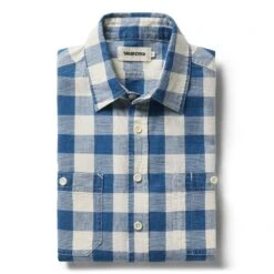 The Utility Shirt In Sun Bleached Indigo Check