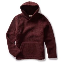 The Nomad Hoodie In Burgundy Sherpa
