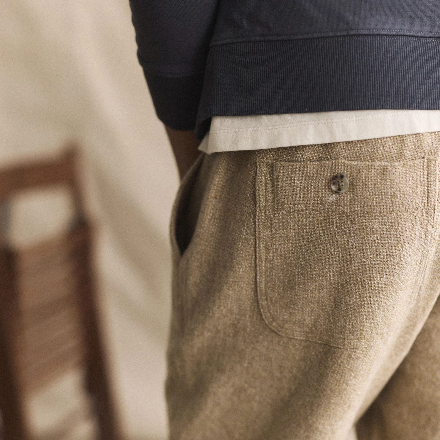 The Apres Pant In Oat Linen Tweed - Image 5