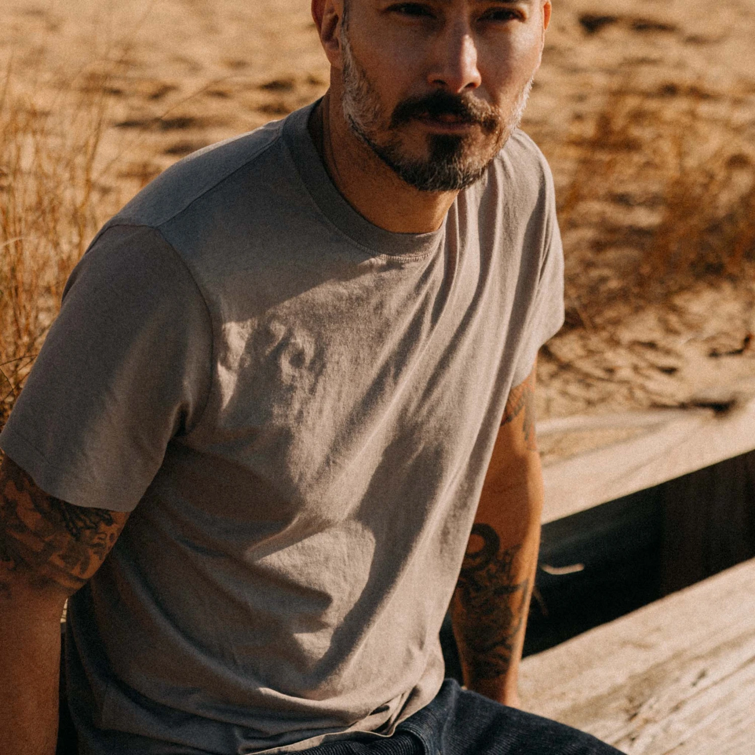 The Cotton Hemp Tee In Steeple Grey - Image 4